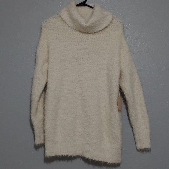 FOREVER 21 Juniors' Winter Collection Cream Longline Turtleneck Sweater S - Picture 1 of 7